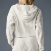 Winter Bliss-hoodie met kabelpatroon - ivoor