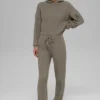 Winter Bliss-hoodie met kabelpatroon - Licht cacao
