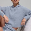 Winter Bliss-hoodie met kabelpatroon - Winter Frost