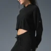 Winter Bliss-hoodie met kabelpatroon - Zwart