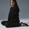 Winter Bliss-hoodie met kabelpatroon - Zwart