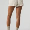 Winter Bliss-korte broek met kabelpatroon - ivoor