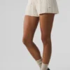 Winter Bliss-korte broek met kabelpatroon - ivoor