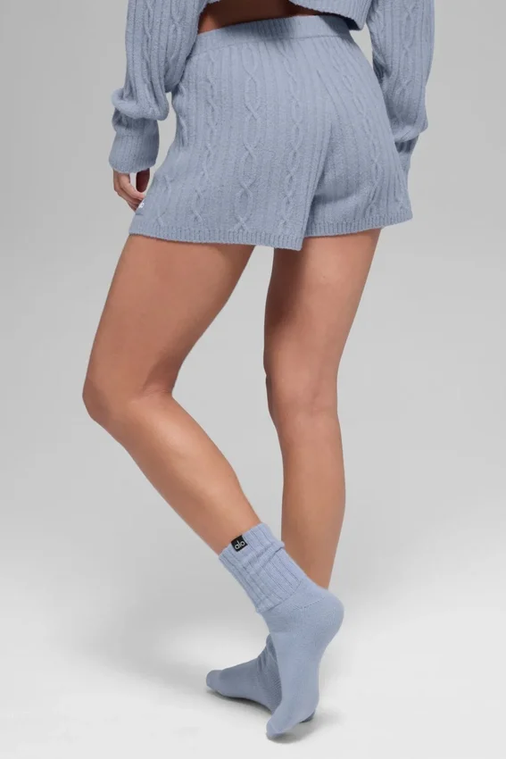 Winter Bliss-korte broek met kabelpatroon - Winter Frost