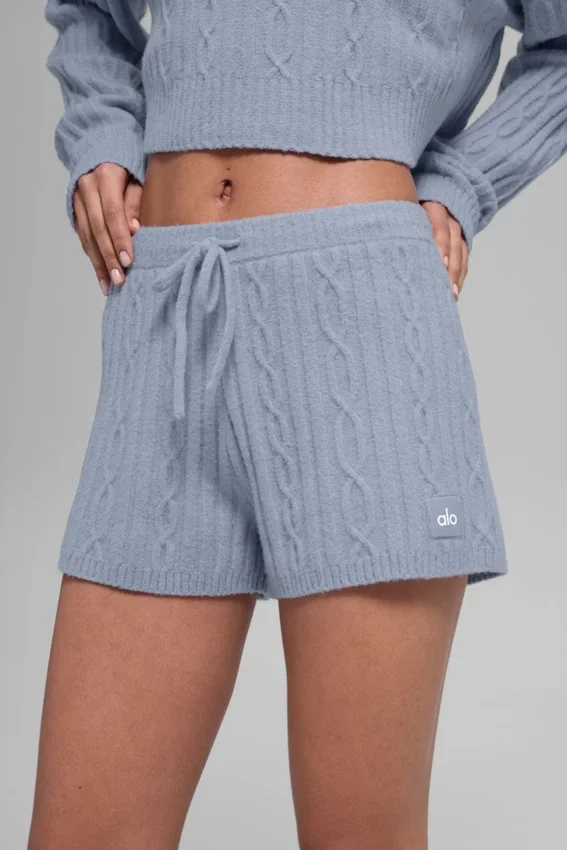 Winter Bliss-korte broek met kabelpatroon - Winter Frost