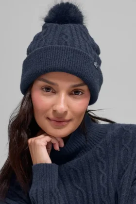 Winter Bliss-mutsen met kabelpatroon - marineblauw