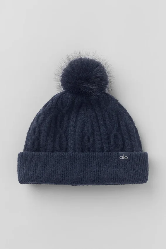 Winter Bliss-mutsen met kabelpatroon - marineblauw
