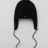 Winter Bliss-mutsen met oorkleppen in kabelpatroon - Zwart