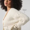 Winter Bliss-vest met kabelpatroon - Ivoor