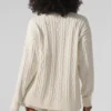 Winter Bliss-vest met kabelpatroon - Ivoor