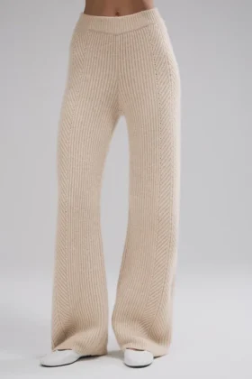 Winter Magic kasjmierbroek met wijde pijpen – Birch Heather