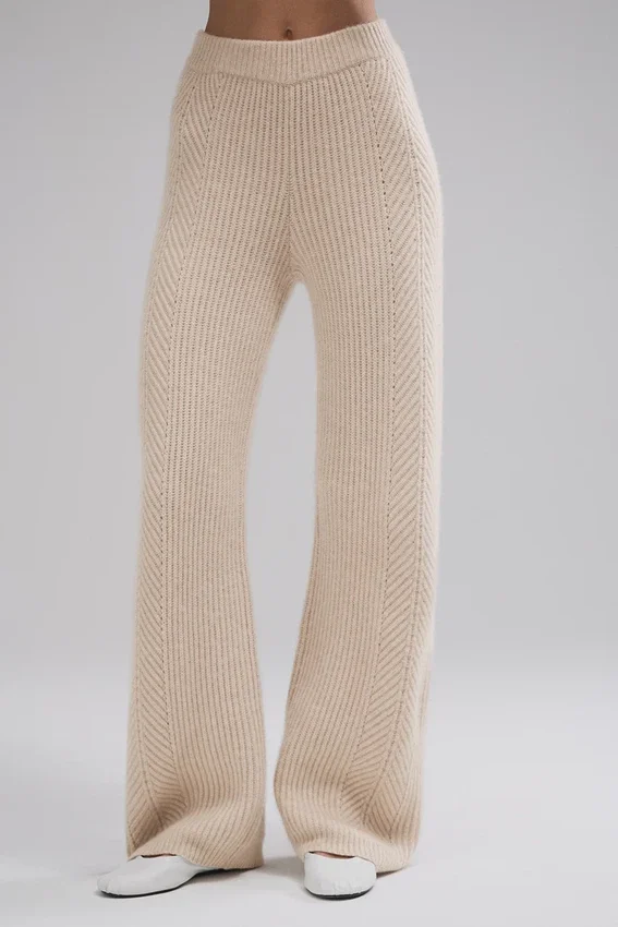 Winter Magic kasjmierbroek met wijde pijpen – Birch Heather