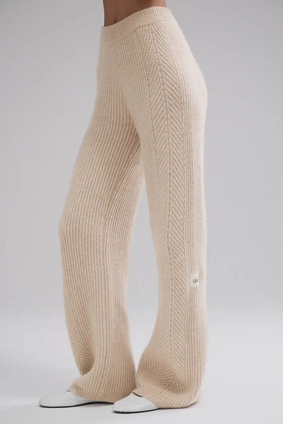 Winter Magic kasjmierbroek met wijde pijpen – Birch Heather