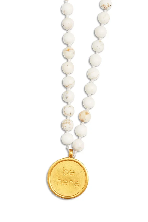Witte turkooizen mala-ketting