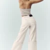 Wollen broek met wijde pijpen uit de Nightcap-collectie – Café au lait