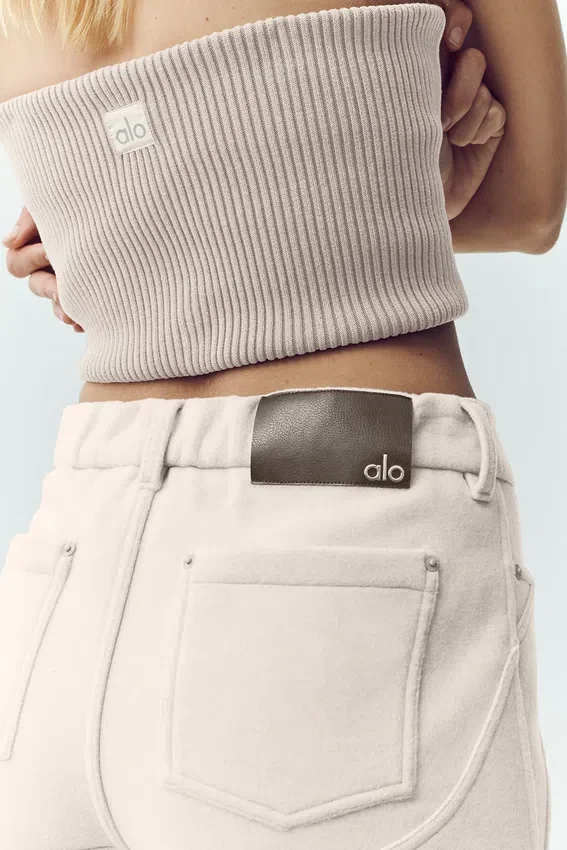 Wollen broek met wijde pijpen uit de Nightcap-collectie – Café au lait