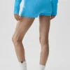 Wollen kasjmier geribbelde Noble-korte broek - azuurblauw