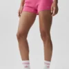 Wollen kasjmier geribbelde Noble-korte broek – Paradise Pink