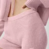 Wollen kasjmier geribbelde Noble-korte broek – Vintage roze