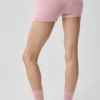 Wollen kasjmier geribbelde Noble-korte broek – Vintage roze