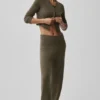 Wollen kasjmier High-Waist broek met wijde pijpen uit de New Class-collectie – Olive Tree