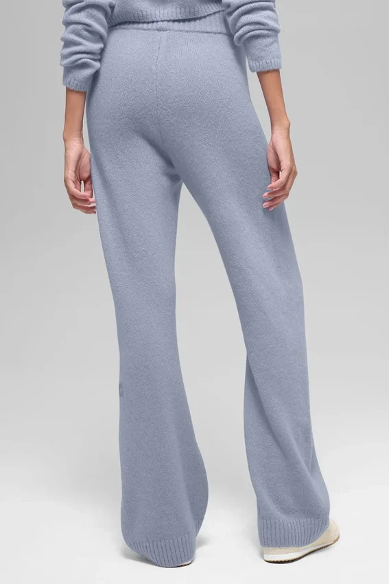 Wollen kasjmier High-Waist broek met wijde pijpen uit de New Class-collectie – Winter Frost