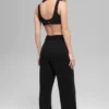 Wollen kasjmier High-Waist-broek met wijde pijpen uit de New Class-collectie – Zwart