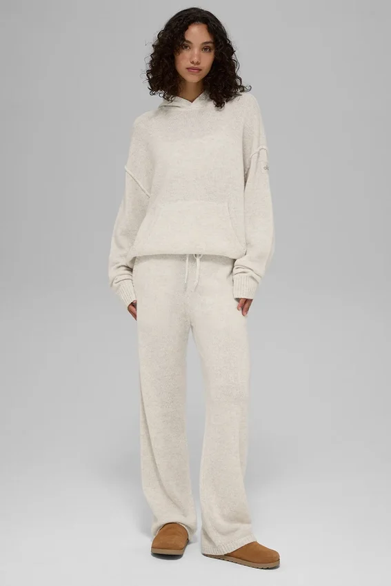 Wollen kasjmier New Class-Hoodie - Bone Heather