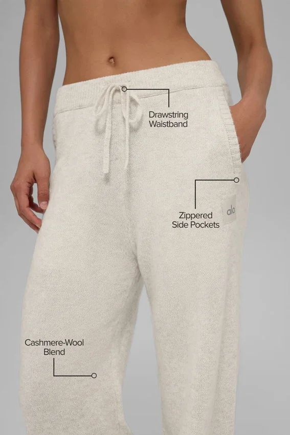 Wollen kasjmier New Class-joggingbroek - Bone Heather