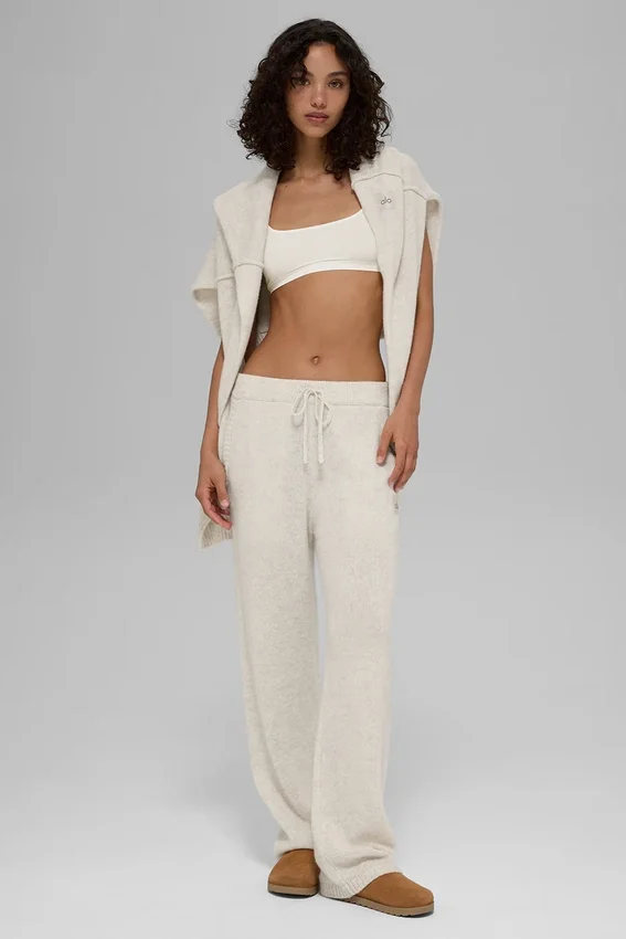 Wollen kasjmier New Class-joggingbroek - Bone Heather