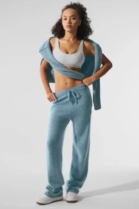 Wollen kasjmier New Class Joggingbroek - Celestial Blue Granite Heather