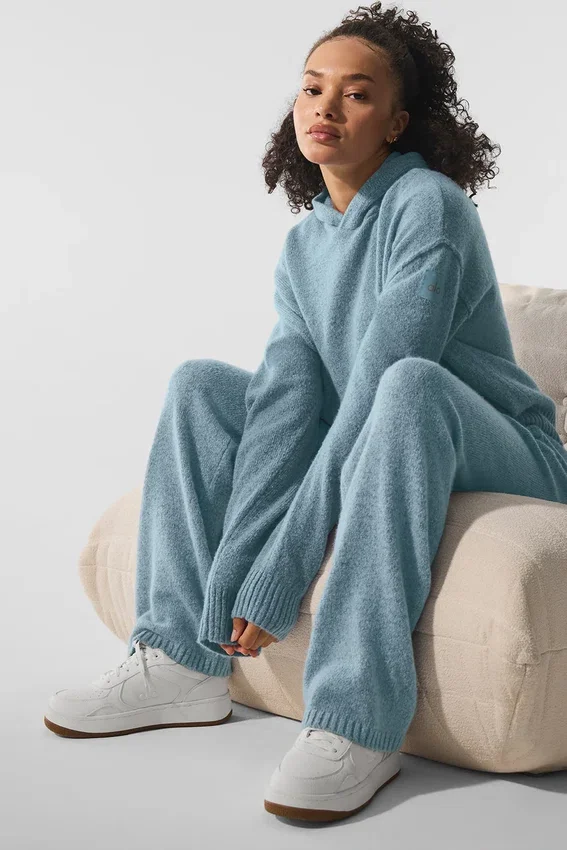 Wollen kasjmier New Class Joggingbroek - Celestial Blue Granite Heather