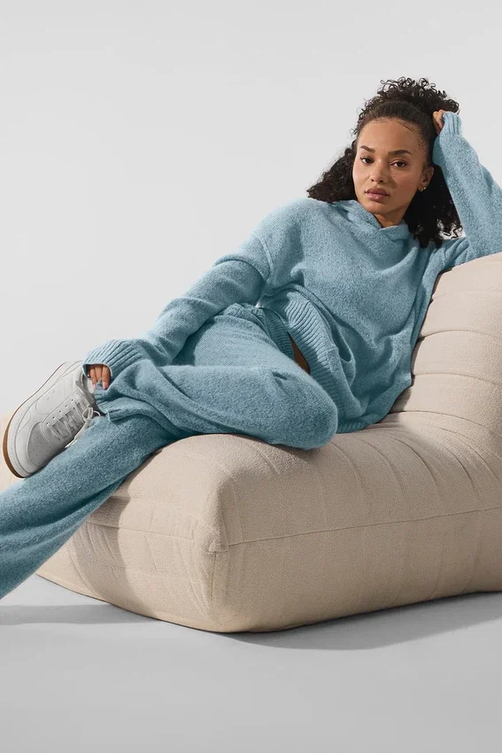Wollen kasjmier New Class Joggingbroek - Celestial Blue Granite Heather