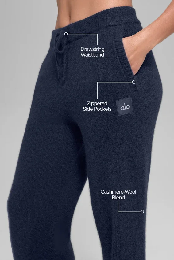Wollen kasjmier New Class Joggingbroek - Navy