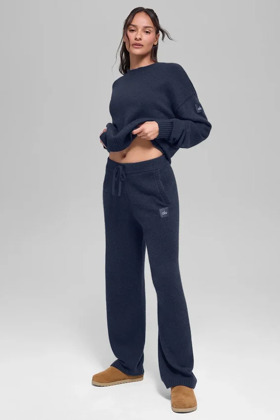 Wollen kasjmier New Class Joggingbroek - Navy