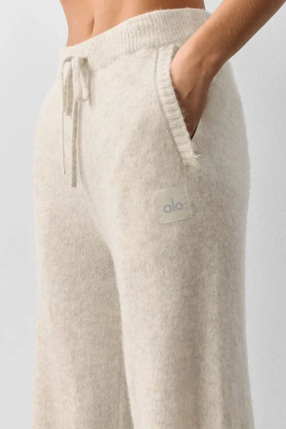 Wollen kasjmier New Class Joggingbroek - Oatmeal Heather