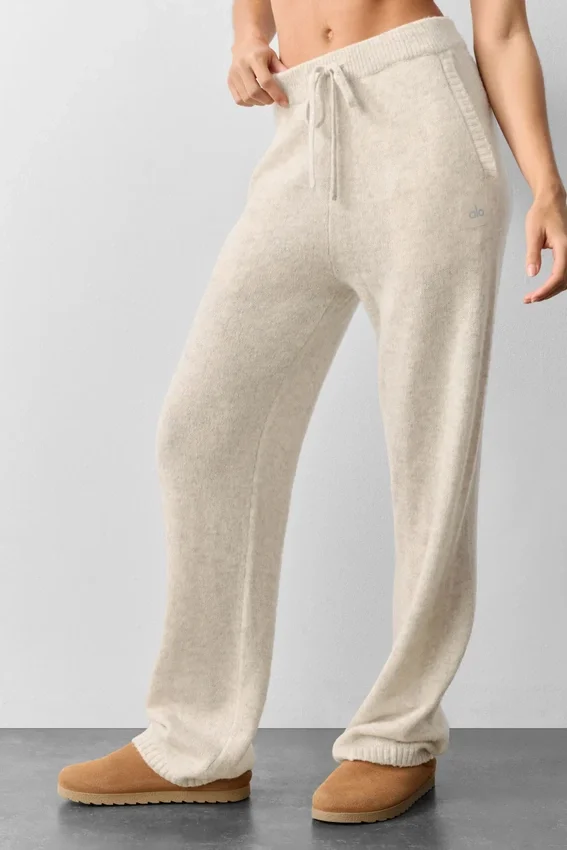 Wollen kasjmier New Class Joggingbroek - Oatmeal Heather
