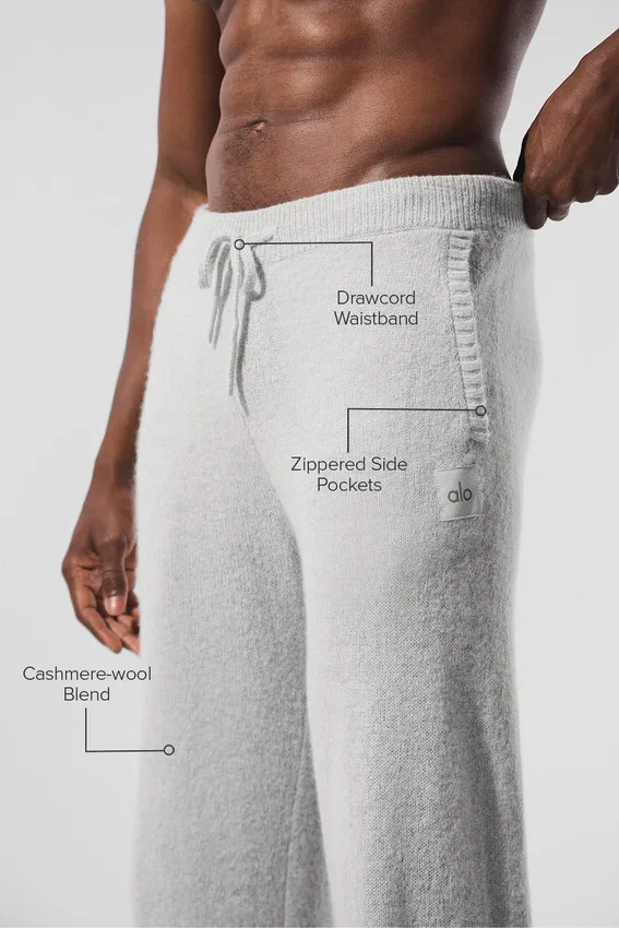 Wollen kasjmier New Class Joggingbroek - Pearl Grey Heather