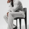 Wollen kasjmier New Class Joggingbroek - Pearl Grey Heather