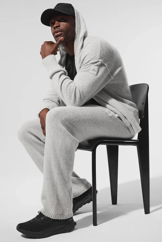 Wollen kasjmier New Class Joggingbroek - Pearl Grey Heather