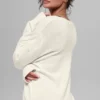 Wollen kasjmier New Class oversized trui met V-hals - ivoor