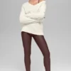 Wollen kasjmier New Class oversized trui met V-hals - ivoor
