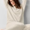 Wollen kasjmier New Class trui met 1/4 rits – Oatmeal Heather