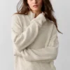 Wollen kasjmier New Class trui met 1/4 rits – Oatmeal Heather