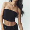 Wollen Nightcap-corsettop - Zwart