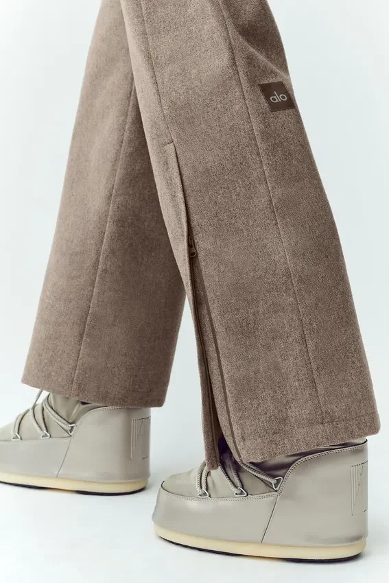 Wool Blend Bunny Slope Bib - Alpine Cocoa Heather