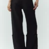 Wool Blend Nightcap broek met wijde pijpen - Zwart
