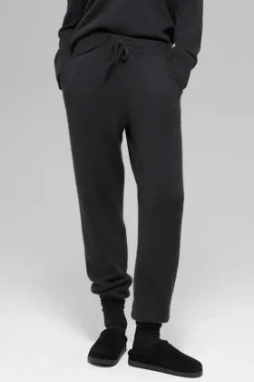 Wool Cashmere High-Waist New Class Jogger - Zwart