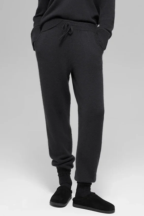 Wool Cashmere High-Waist New Class Jogger - Zwart