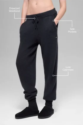 Wool Cashmere High-Waist New Class Jogger – Zwart